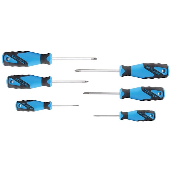 Screwdriver Set, 3C, 6 pcs., Ph+Pz 0-1-2